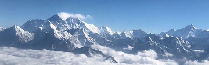 Our Fire apprentices fyling over Mount Everest - this is the view from the plane window