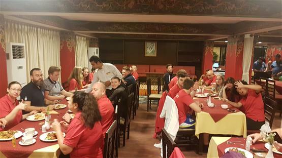 First meal in Nepal for the cadet teams First meal in Nepal for the cadet teams