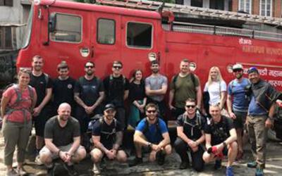 Visit to the local fire station before saying goodbye to Nepal