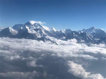 Our Fire apprentices fyling over Mount Everest - this is the view from the plane window