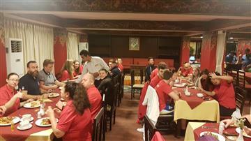 First meal in Nepal for the cadet teams First meal in Nepal for the cadet teams