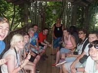 Cadets at the top of the rope bridges