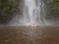 The cadets enjoy a swim at the bottom of the WLI falls