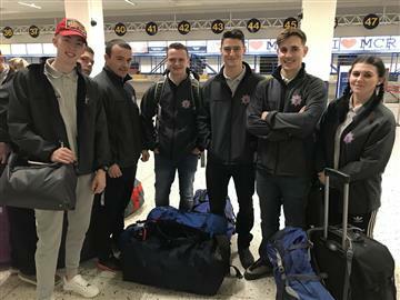 Apprentices in Manchester Airport, all set for the floight out to Nepal