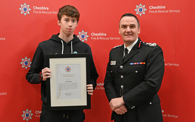 16-year-old lifesaver presented with Chief Fire Officer's Commendation