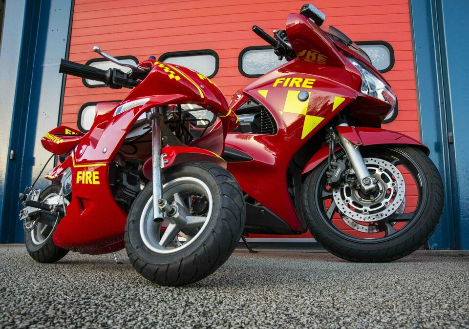 Two fire bikes